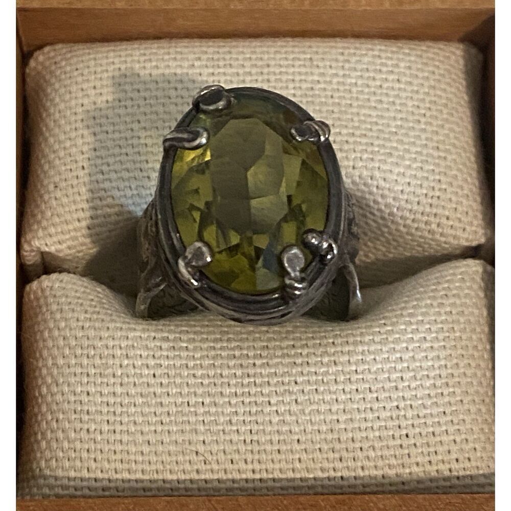 Silpada Sterling Silver Olive Swarovski Crystal Ring